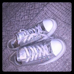 Silver sparkly Used Converse All Stars